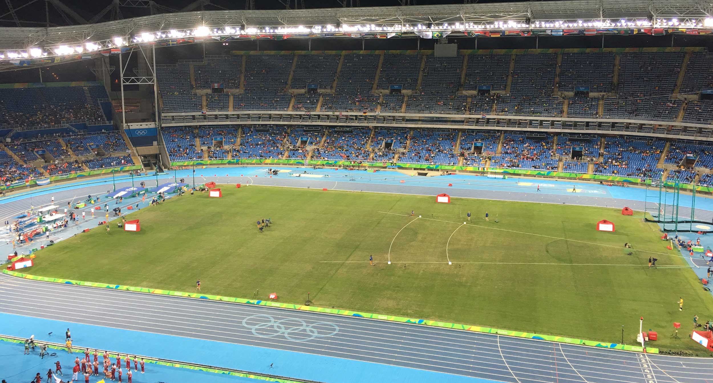 The inside of the Olympic Stadium in Rio de Janeiro, Brazil