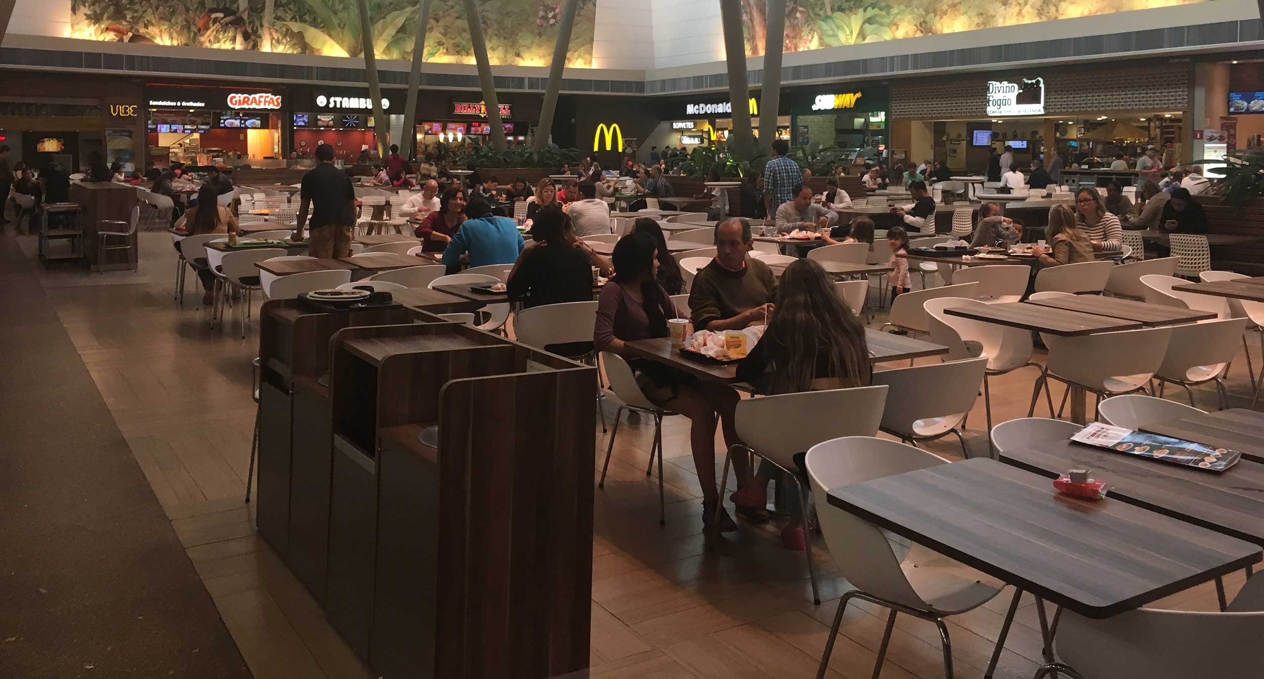 A food court at a mall in Rio de Janeiro, Brazil